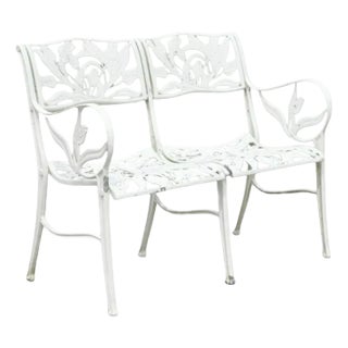 Late 20th Century Art Nouveau Aluminum Bench Seat Attr. To Molla For Sale