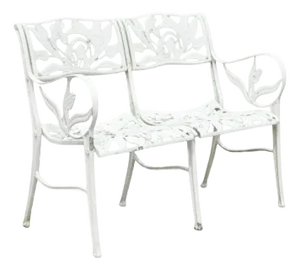 Late 20th Century Art Nouveau Aluminum Bench Seat Attr. To Molla