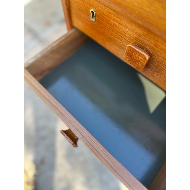 Wood Danish Mid Century Modern Teak Executive Desk by Domino Møbler C 1960s For Sale - Image 7 of 9