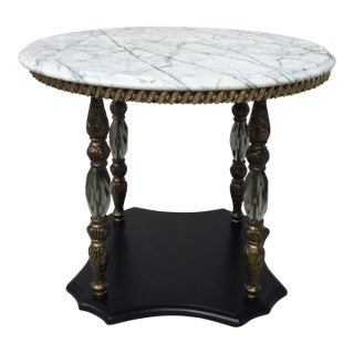 Vintage Palm Beach Style Marble Top Accent Table For Sale