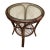 Vintage MCM Rattan Natural Wicker Handmade Round Coffee Table With Glass Top For Sale