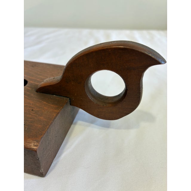 Victorian Antique Primitive Wooden Chamberstick Candle Holder For Sale - Image 3 of 9