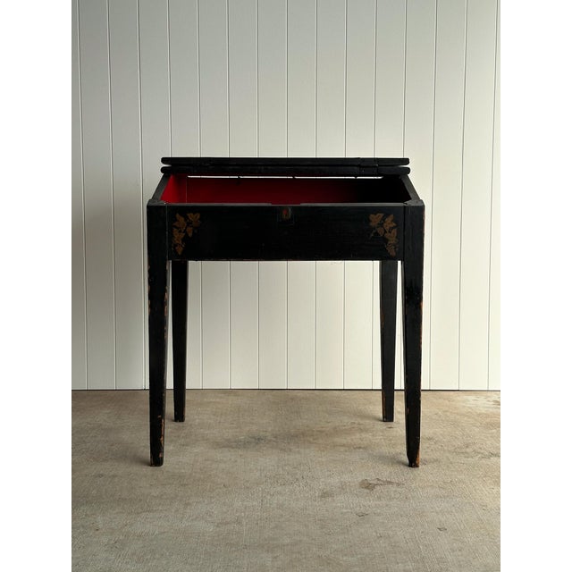Antique Early American Painted Slant-Front Desk For Sale - Image 9 of 17