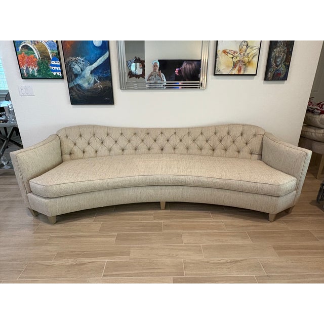 Art Deco Henredon Celerie Kemble Serpentine Sofa For Sale - Image 3 of 9