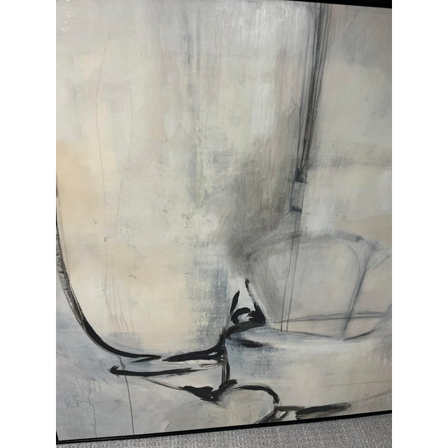 Contemporary 21st Century Abstract Oil Painting in Gray Tones For Sale - Image 3 of 6