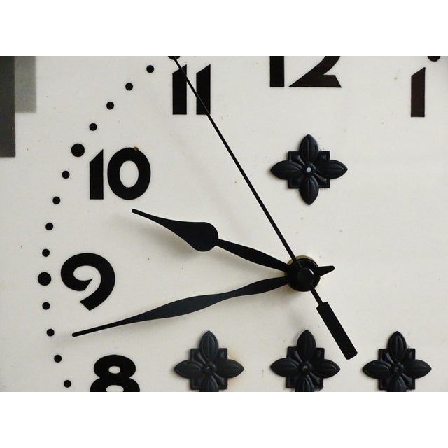 1930s Square Art Deco Ceramic Tile Wall Clock For Sale - Image 10 of 11