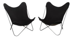 Set of Suede Armchairs Mod. Butterfly from Knoll Inc. / Knoll International, 1970s