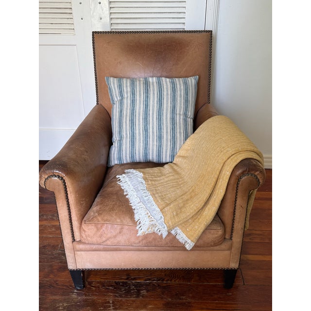 2000 - 2009 Quatrain Reproduction 1940s Leather Chair Owned by Craig Wright and Featured in Architectural Digest For Sale - Image 5 of 11