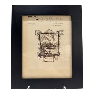 Louis Michel Eilshemius Signed Ink Drawing “Waiting” on Artist Letterhead For Sale