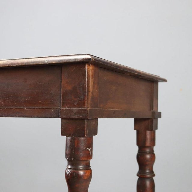 19th Century Walnut Writing Desk with Turned Legs, Italy For Sale - Image 6 of 10