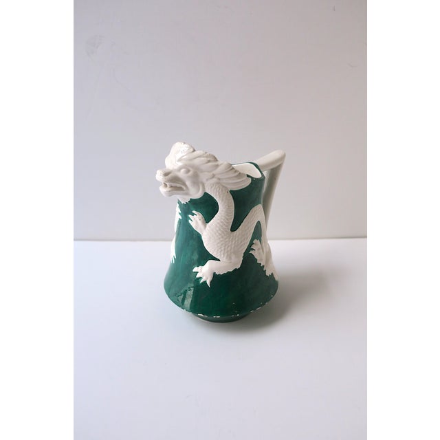 Italian Pitcher Vase With Dragon Relief, Circa 1950s Italy For Sale - Image 4 of 11