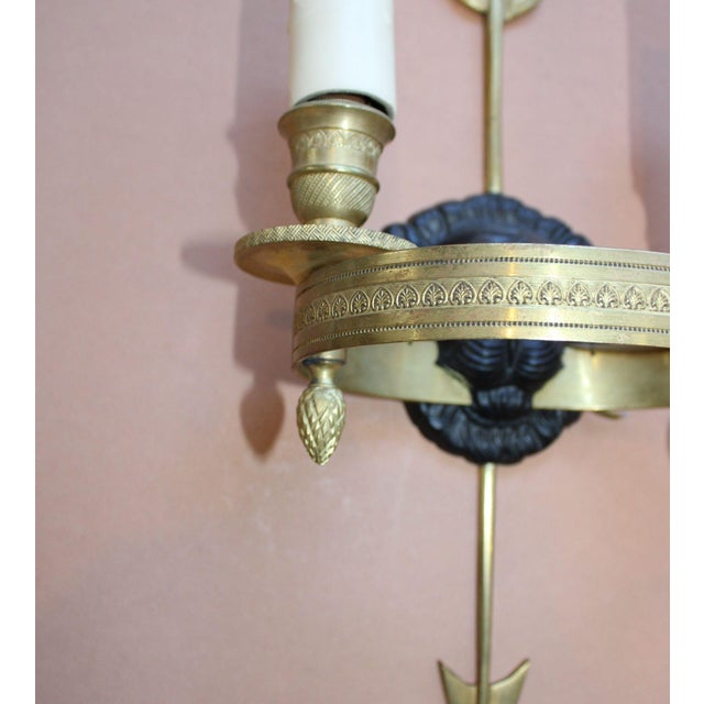 French Empire Gilt Bronze Wall Lights, 1900s, Set of 2 For Sale - Image 14 of 16
