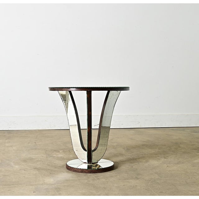 French Vintage Mirrored Gueridon Side Table For Sale - Image 9 of 10