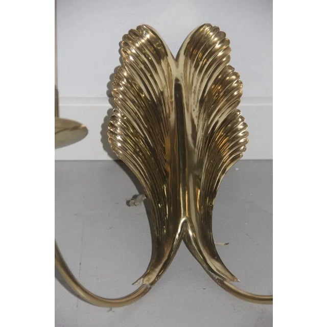Mid-Century Modern Mid-Century Brass Sculptural Wall Sconces, Set of 2 For Sale - Image 3 of 8