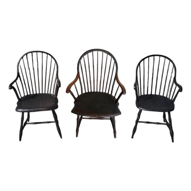 Collection of Three Painted 19Thc Philadelphia Windsor Chairs -3 For Sale