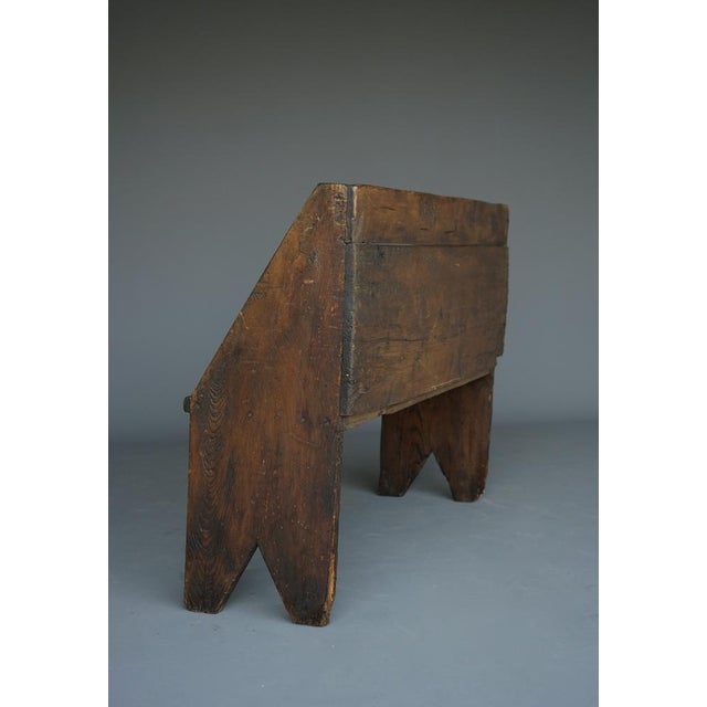 Wood Small Antique 18th Century Oak Hall Bench For Sale - Image 7 of 18