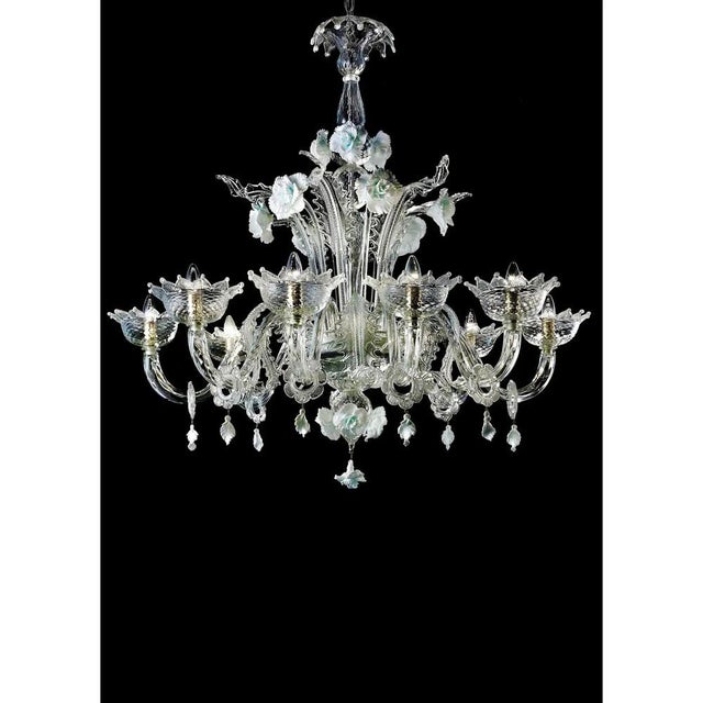 Early 21st Century Romantic Venetian Floral Murano Glass Chandelier by Simoeng for Simoeng For Sale - Image 5 of 8
