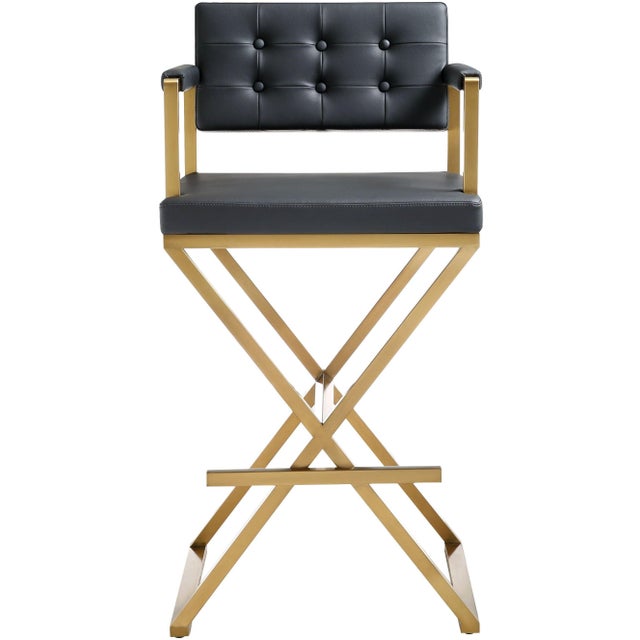Furnish your kitchen or bar area in contemporary style with the Director stool. The gold solid stainless steel frame...