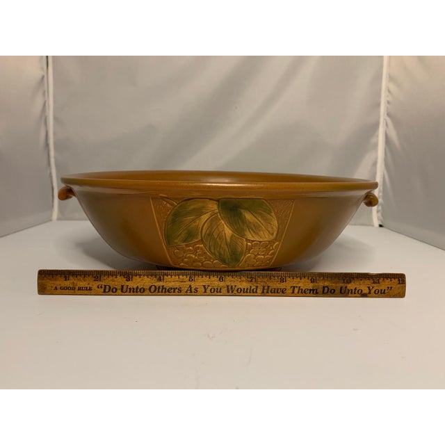 Rare Weller Pottery Velva Centerpiece Bowl: Floral Art Deco, c. 1928-1933 For Sale - Image 10 of 10