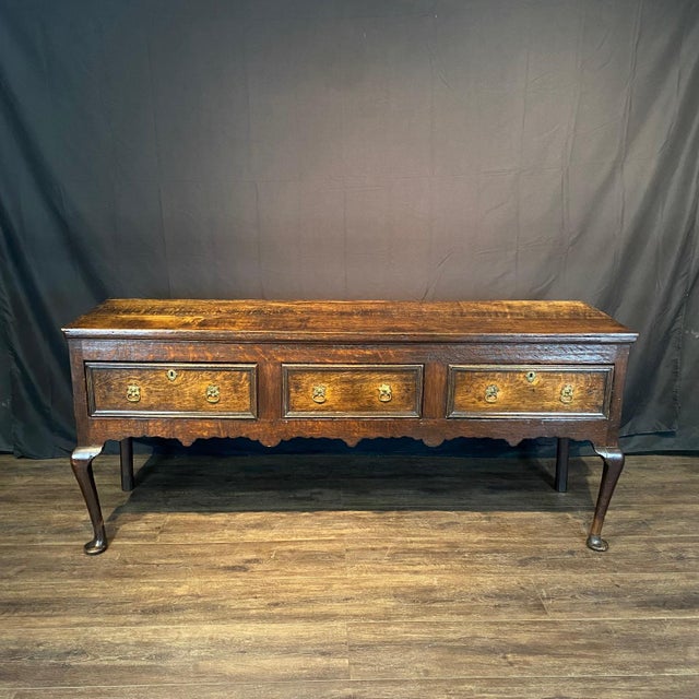 English Early 19th Century British George II Oak Dresser Base Sideboard For Sale - Image 3 of 14