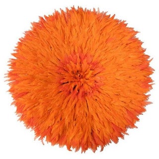 Authentic Cameroon Juju Hat - Orange For Sale