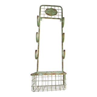 Vintage 1921 French "Savon à L' Extrait De Son" Metal Advertising Display Towel & Soap Rack For Sale