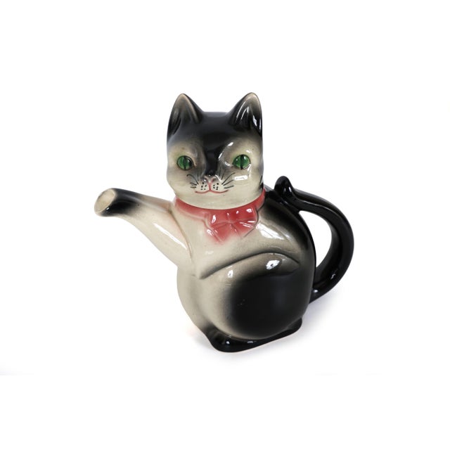 Ceramic Vintage 1940's - 1950's Erphila German Ceramic Cat Teapot For Sale - Image 7 of 12