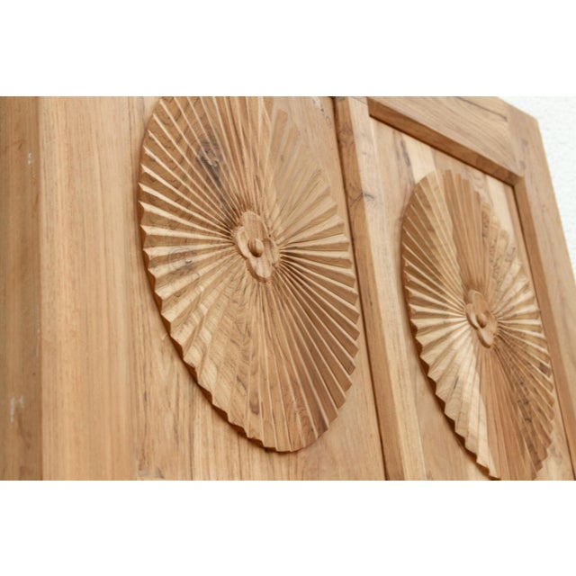 Handcarved Teak Indo-Portuguese Tall Door For Sale - Image 4 of 9