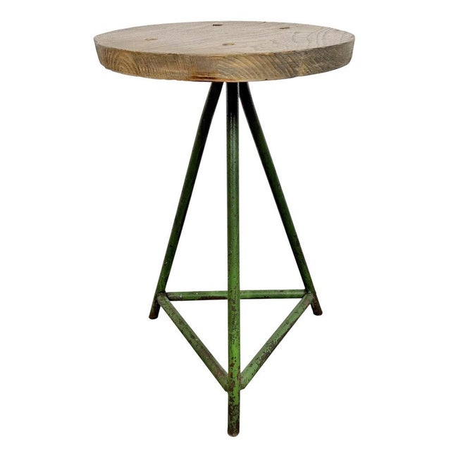 Industrial Green Workshop Stool, 1960s For Sale - Image 18 of 18