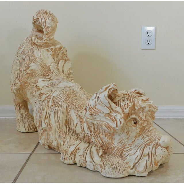 California Pottery Large 31" Mid-Century Jaru California Art Pottery Life Size Puppy Dog Statue Floor Figurine For Sale - Image 4 of 12