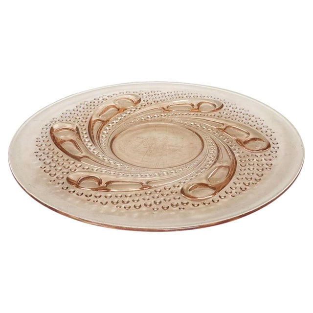 Art Deco Vide-Poche in Pink Engraved Glass, 1930s For Sale - Image 10 of 10