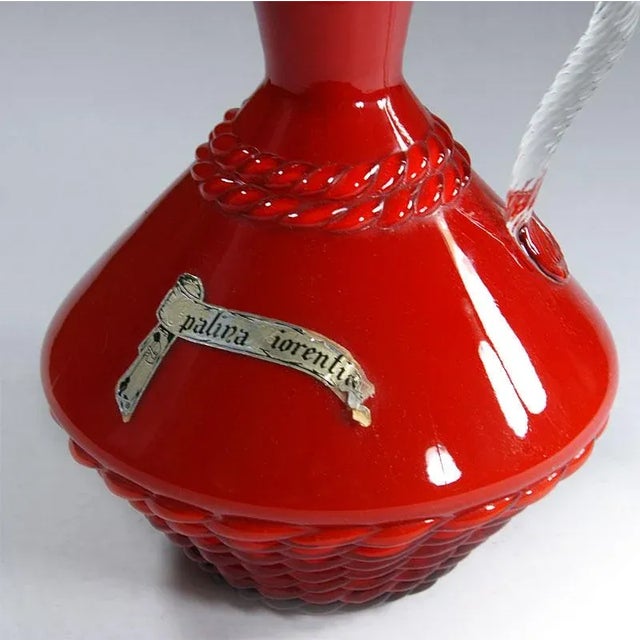 Italian Red Glass Vase from Empoli, 1960s For Sale - Image 4 of 9