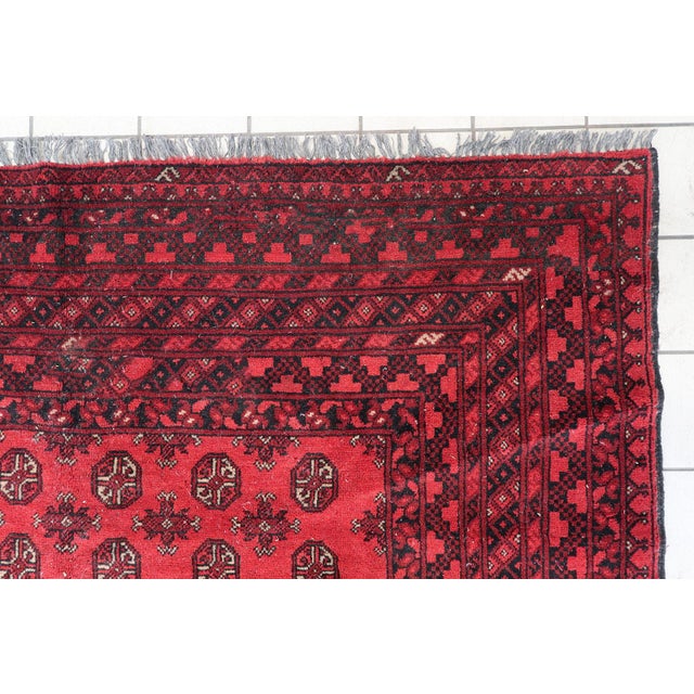 1920s, Antique Afghan Ersari Handmade Rug 6.8' X 9.4' For Sale - Image 18 of 18