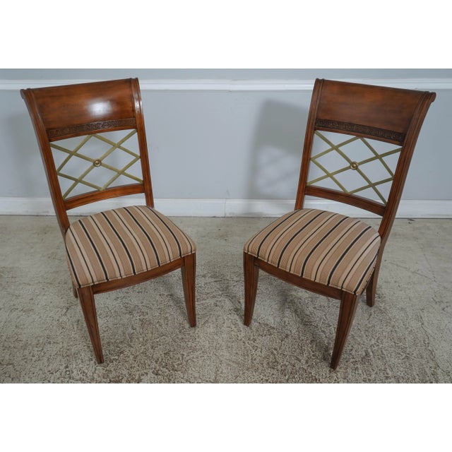 Brown Set of 6 Hekman Regency Style Dining Room Chairs For Sale - Image 8 of 12