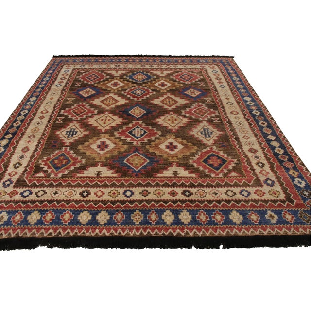 2010s Rug & Kilim’s Tribal Style Rug in Beige-Brown All Over Geometric Pattern For Sale - Image 5 of 6