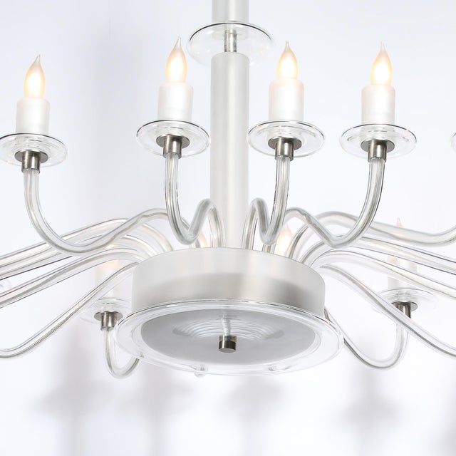 Glass Mid-Century Modern Classical Hand-Blown Murano Glass 16-Arm Chandelier For Sale - Image 7 of 18