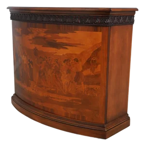 Francisco Molon Italian Inlaid Walnut Credenza Cabinet