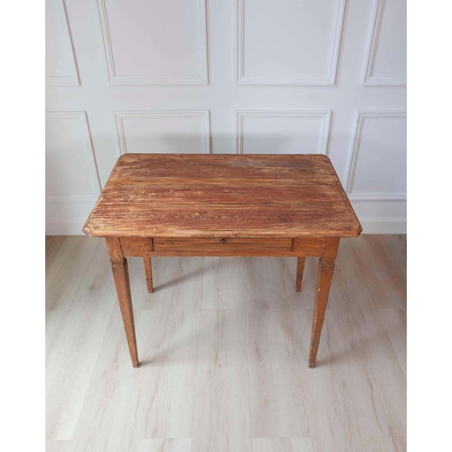 Gustavian (Swedish) Mid-19th Century Swedish Pine One-Drawer Side Table For Sale - Image 3 of 8