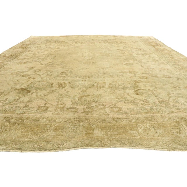 Modern Antique Turkish Oushak Rug - 11'03 X 12'01 For Sale - Image 3 of 10