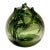MCM Signed Robert C. Fritz Studio Art Glass Sculpture Olive Green Abstract 6”x6" For Sale