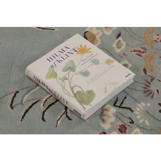 Rug & Kilim’s Chinese Art Deco Inspired Rug, Misty Blue With Floral Landscape For Sale - Image 10 of 10