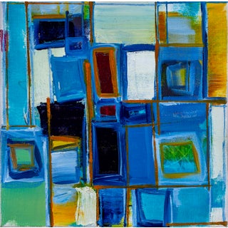 Structure 203 - Oil on Canvas by Kymm Swank For Sale
