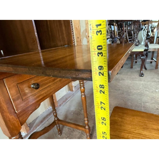 Mid 20th Century Mid 20th Century American Colonial Revival Style Drop-Front Secretary Desk and Matching Chair For Sale - Image 5 of 18