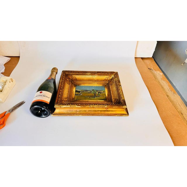 Small Landscape Painting by Jean Claude Bédard, 1952, in Restored 19th-Century Gilded Frame This charming small landscape...