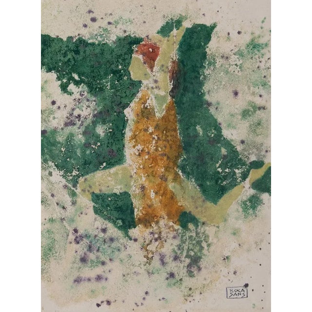 Modern Joan Carles Roca Sans, The Dancers, 1920s, Watercolors, Set of 2 For Sale - Image 3 of 9