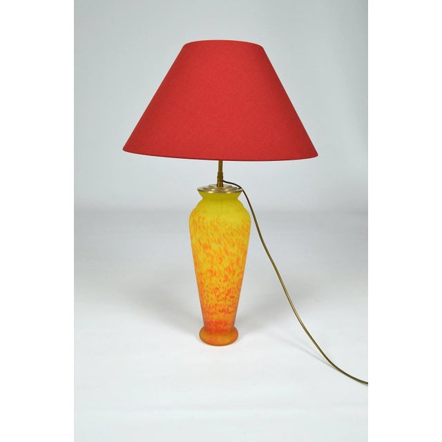 Art Nouveau Style Art Glass Table Lamp, 1970s For Sale - Image 4 of 12