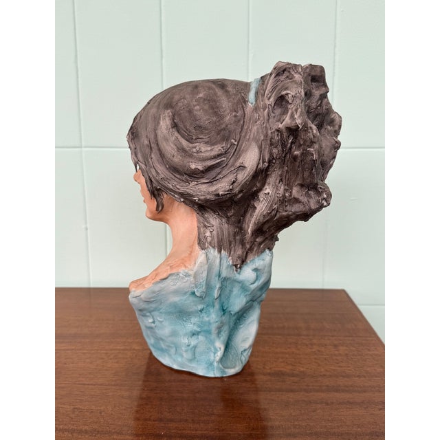 Italian Handcrafted and Signed Female Bust in Ceramic For Sale - Image 6 of 13