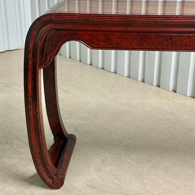 Henredon Chinoiserie Console Table in Original Faux Tortoise Shell Finish For Sale - Image 11 of 16