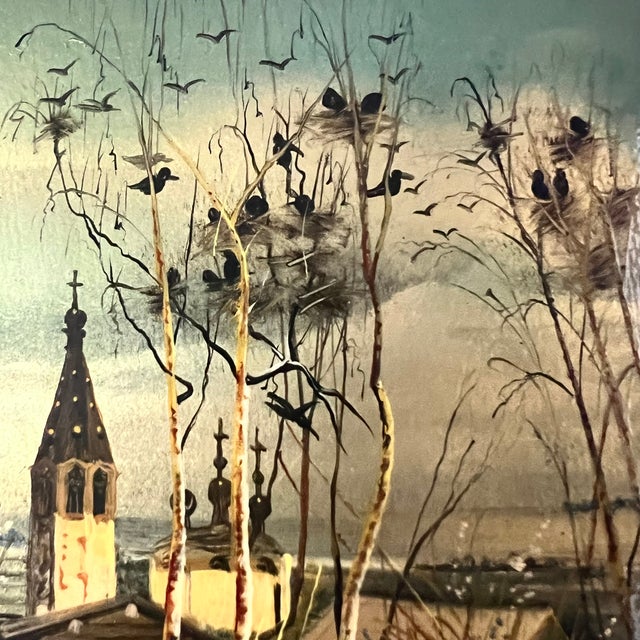 Fedoskino Lacquer Box With Original Box, After Savrasov’s “Грачи Прилетели,” Ussr, C. 1960s–1980s For Sale - Image 13 of 17