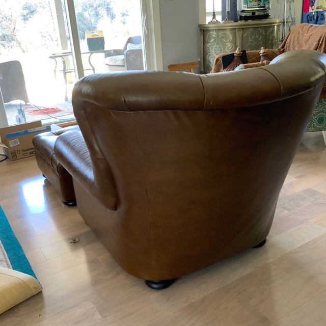 Henredon Henredon Ralph Lauren Writer’s Chair and Ottoman For Sale - Image 4 of 12